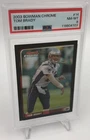 TOM BRADY Trading Card 2003 BOWMAN CHROME #14 NFL PATRIOTS graded PSA NM-MT 8