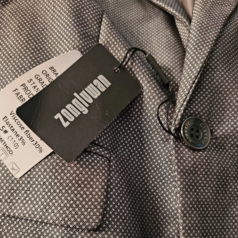 CHAQUETA DE TRAJE NUEVA CON ETIQUETAS ZONGLVWAN NIÑOS METALIZADA BRILLANTE 5-6 años TALLA 5 Foto 2 de 4