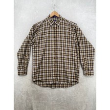 Pendleton Button Down Shirt Mens L Long Tan Plaid Virgin Wool Sir Pendleton L/S
