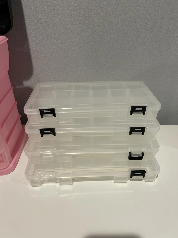 Caja de Almacenamiento Stalwart Piezas Herramientas y Manualidades Estilo Estante Rosa con 4 Organizadores Foto 4 de 4
