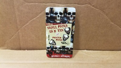 12 Skull Guitar Picks storage TIN .80mm 7Kings Grover Allman New sealed Discont