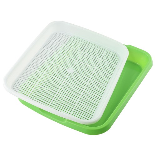New Sprout Tray With Grid Soil-Hydroponic Bean Sprout Plate With Cover - Foto 5 di 24