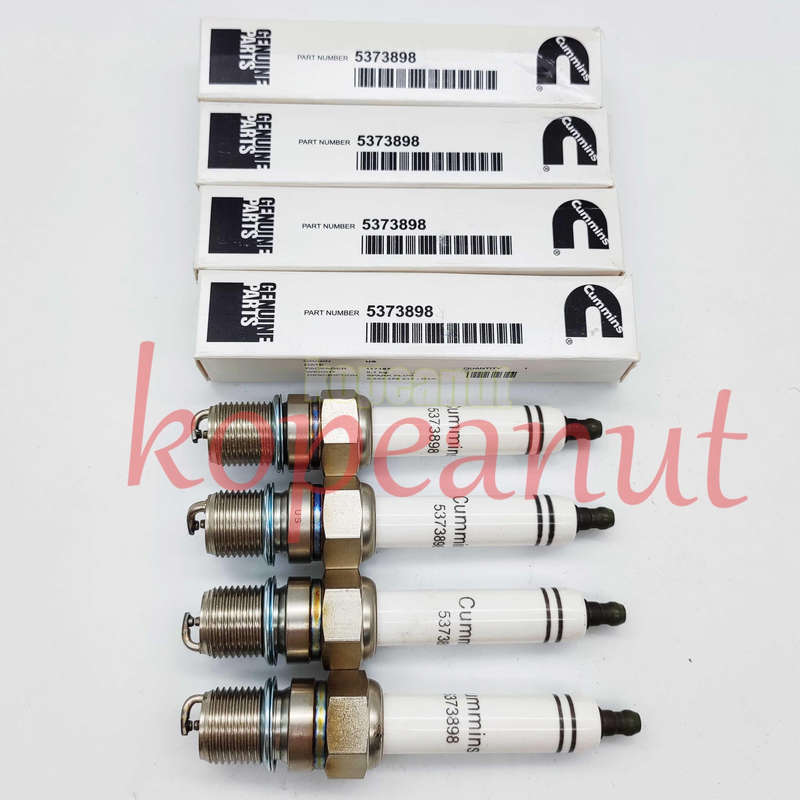 4X Industry Engine Spark Plug 4302738 for Cummins K38 Engine QSV81 QSV9 5373898
