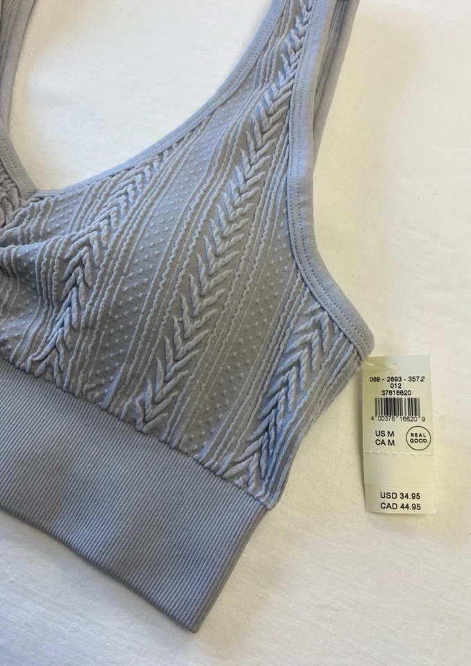 Bralette acolchado tejido con cable sin costuras Aerie Foto 4 de 4