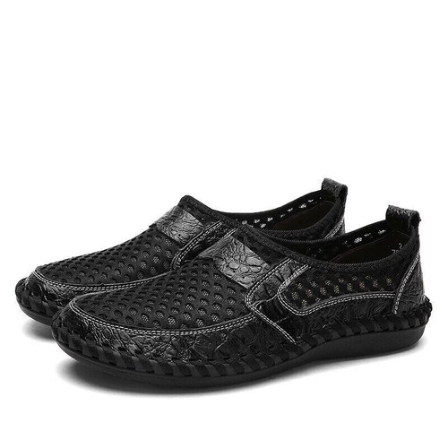 Mocassini uomo in pelle scarpe casual traspiranti slip on mocassini scarpe da guida Stati Uniti - Foto 7 di 34
