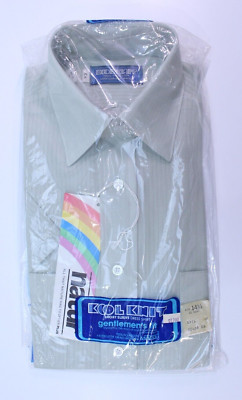 NEW VTG Kool Knit Short Sleeve Dress Shirt Montgomery Ward Light Green 14.5 NOS