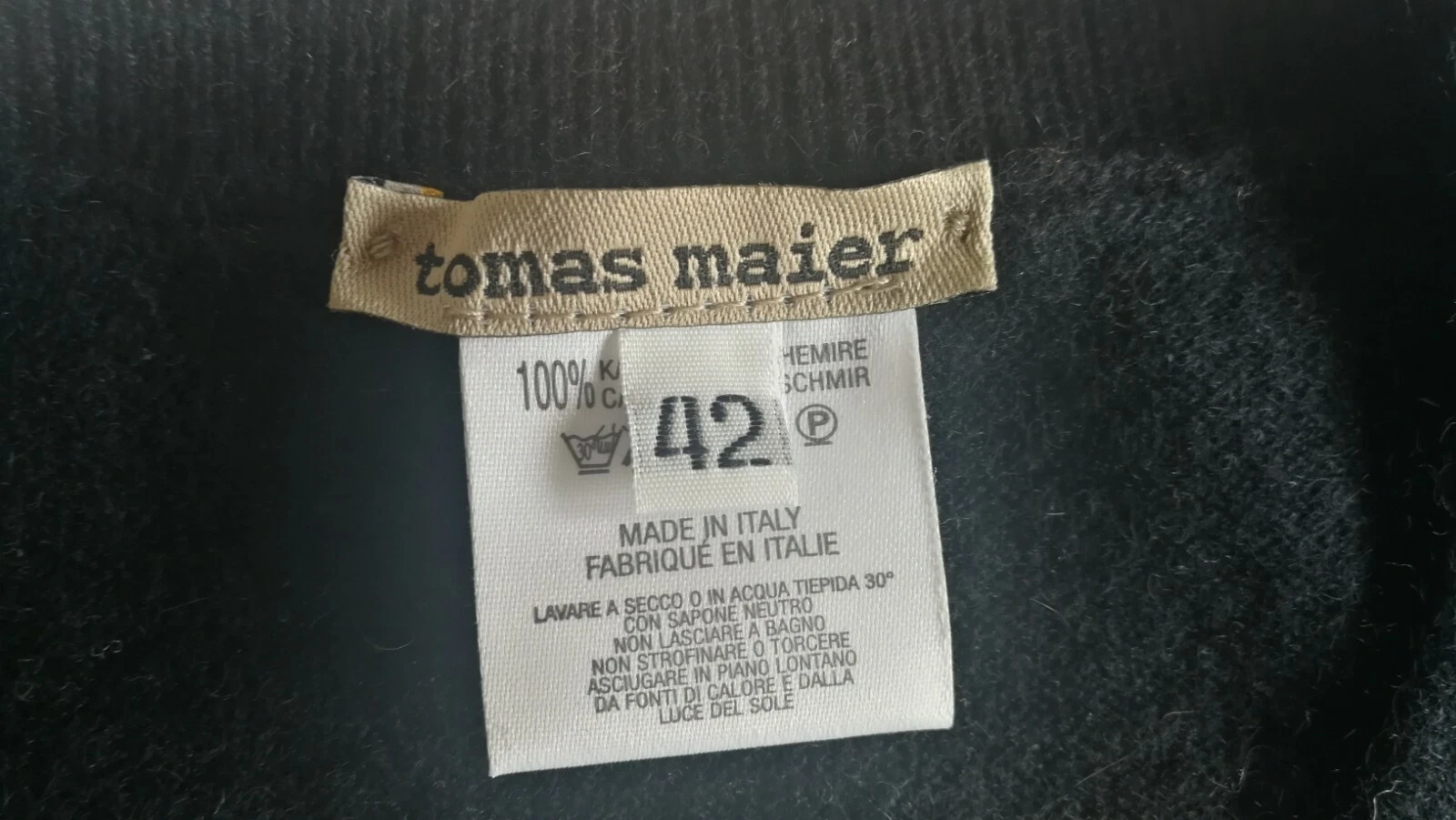 TOMAS MAIER (BOTTEGA VENETA) ABITO TUBINO PURO CASHMERE BLU NAVY 42 EU M UK