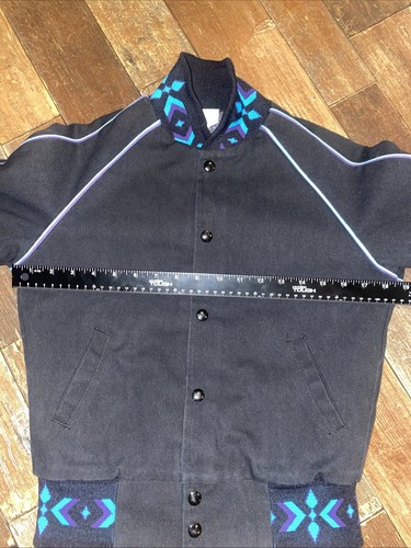 Vtg 90s Bandera Outfitters USA Blanket Lined Western Aztec Youth Kids Coat - Picture 8 of 15