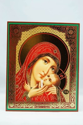 Mother Of God Kasperovskaya Icon Божией Матери Касперовская Wood Base 10X12 Cm