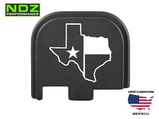 NDZ Slide Cover Back Plate Glock 43 43X 48 Aluminum - Texas Border Flag