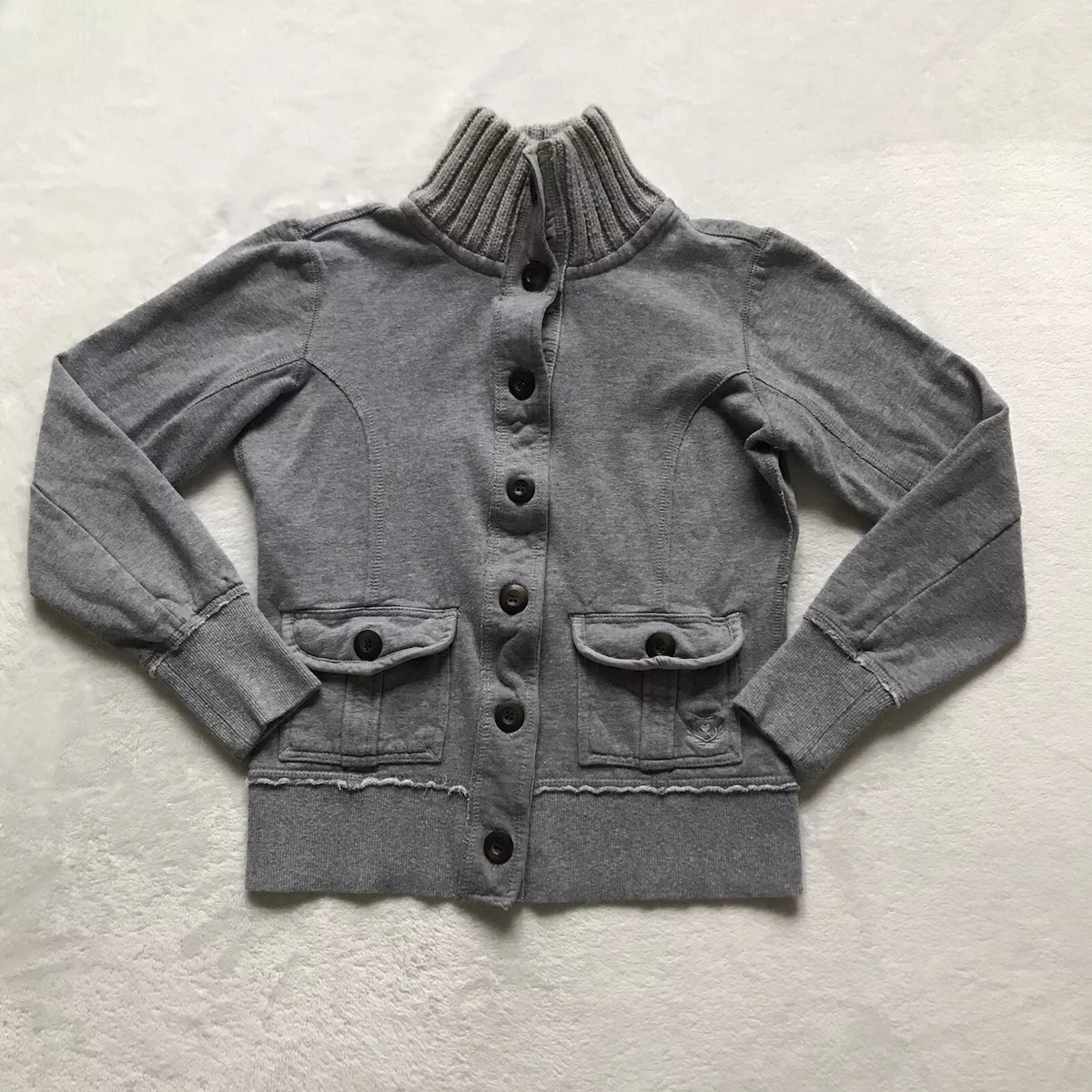 Piazza Italia Easy Collection Women's Gray Button Front W/ Pockets Jacket  Size S