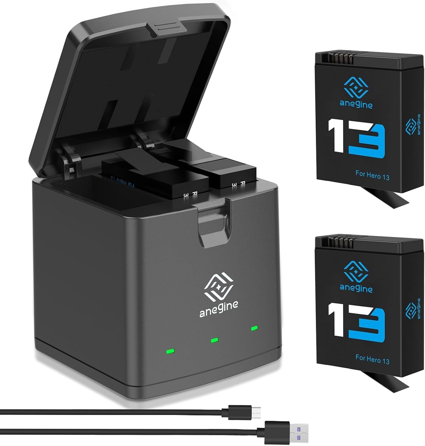 2-Pack Anegine 2100mAh Hero 13 High-Capacity GoPro Replacement Batteries-image