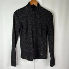 Spyder Active Women’s Small S Pullover 1/4 Zip Athletic Black Gray Long Sleeve