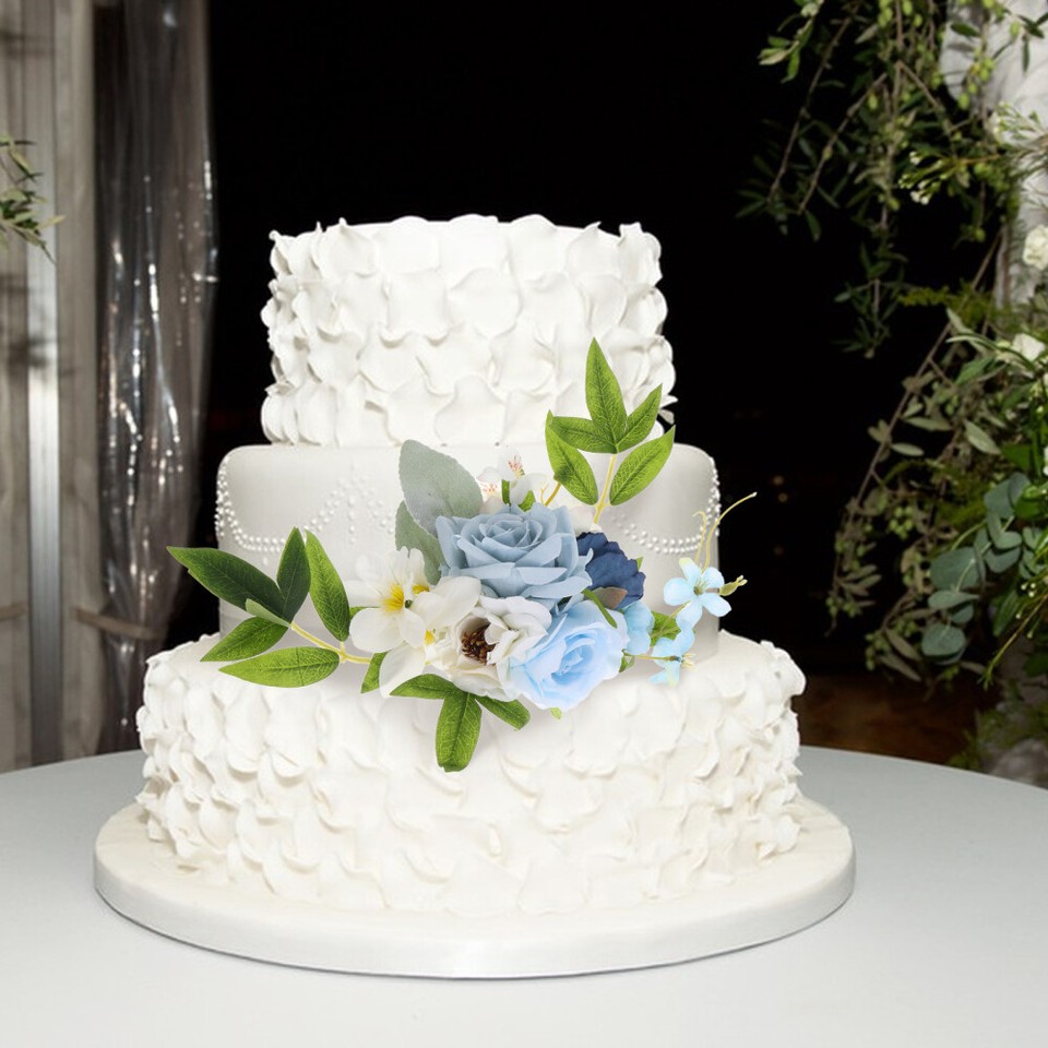 Faux Rose Flower Cake Decors Wedding Artificial Flowers Decor Rose