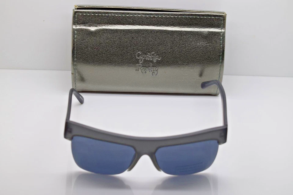 Cynthia Rowley 矩形灰色太阳镜哑光水晶无框底部 — 第 4/4 张图片