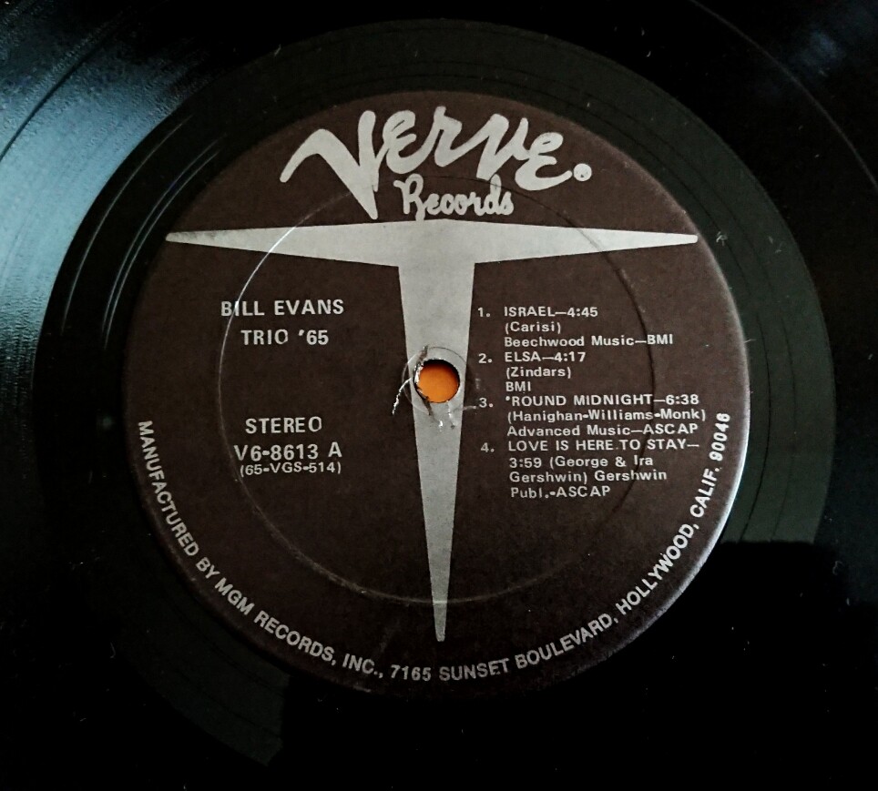 Bill Evans Trio Jazz '65 V6-8613 Gate Fold Verve Stereo US