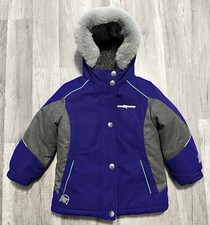 Zero Xposure Girls 4/5 Winter Coat With Hood Purple Gray Thick Lined Jacket 3in1