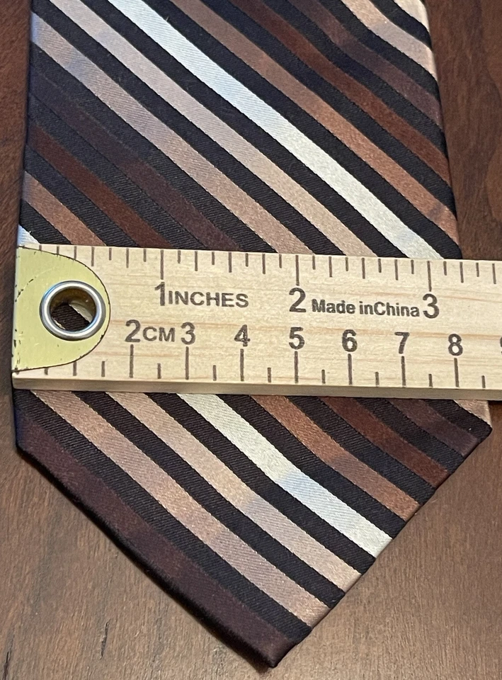 Corbata de cuello Statements negra marrón 100 % seda para hombre hecha en China Foto 4 de 4