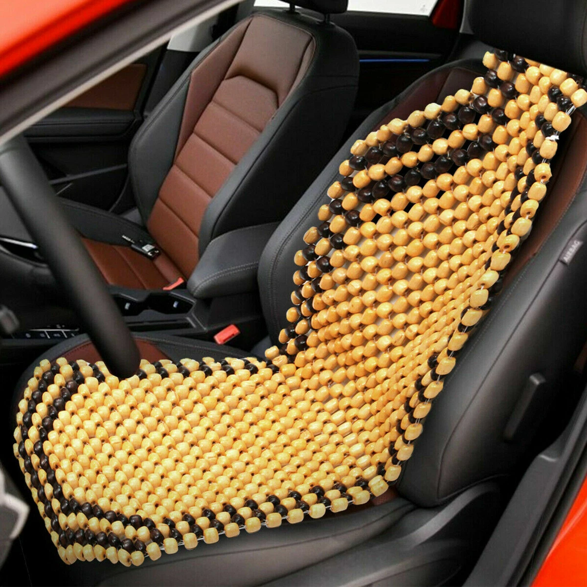 Wooden Car Van Taxi Front Bead Beaded Massage Seat Cover Cushion Office UK