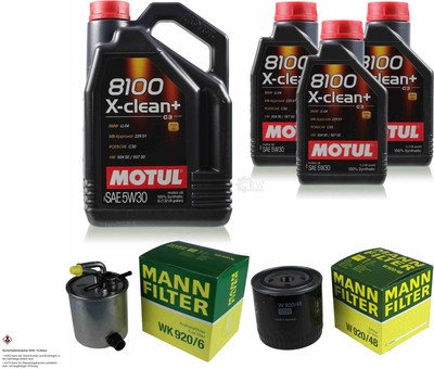 MANN-FILTER Inspektionspaket Motul 8L für Nissan NP300 Navara