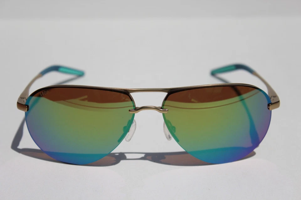 Gafas de sol COSTA DEL MAR Helo polarizadas mate champán/verde espejo 580P NUEVAS Foto 3 de 4