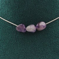 Halskette 3 Perlen Amethyst Aus Brasilien Kette Aus Edelstahl Halskette Damen