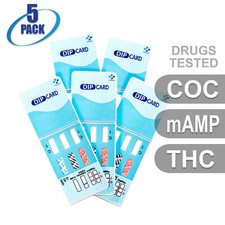 Mintegrity 5pk 3-Panel Dip Card Urine Drug Test MI-WDOA-234