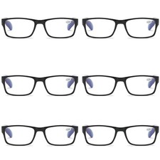 6 PK Unisex Anti Blue Light Reading Glasses Spring Hinge Readers for Men Women