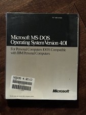 Microsoft MS-DOS 4.01 Complete Retail Box 5.25" Floppy Disks NEW SEALED