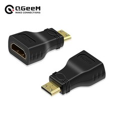 QGeeM Mini HDMI Male to HDMI Female Adapter 4K 1080P Converter for Camera/TV