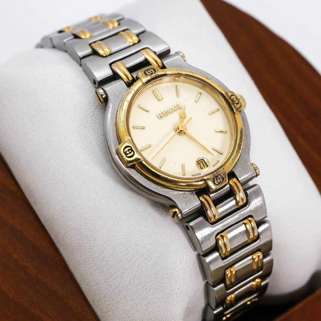 Montre Gucci 9000L Date Femme Pile Vintage Fonctionnelle
