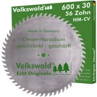 Volkswald® Sägeblatt CV 600 x 30 mm Z= 56 Chrom-Vanadium Tischreissäge