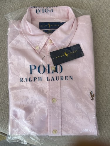Ralph Lauren Shirt Long Sleeve PINK LIGHT Slim Fit Oxford - 100% Cotton NWT - Picture 12 of 16