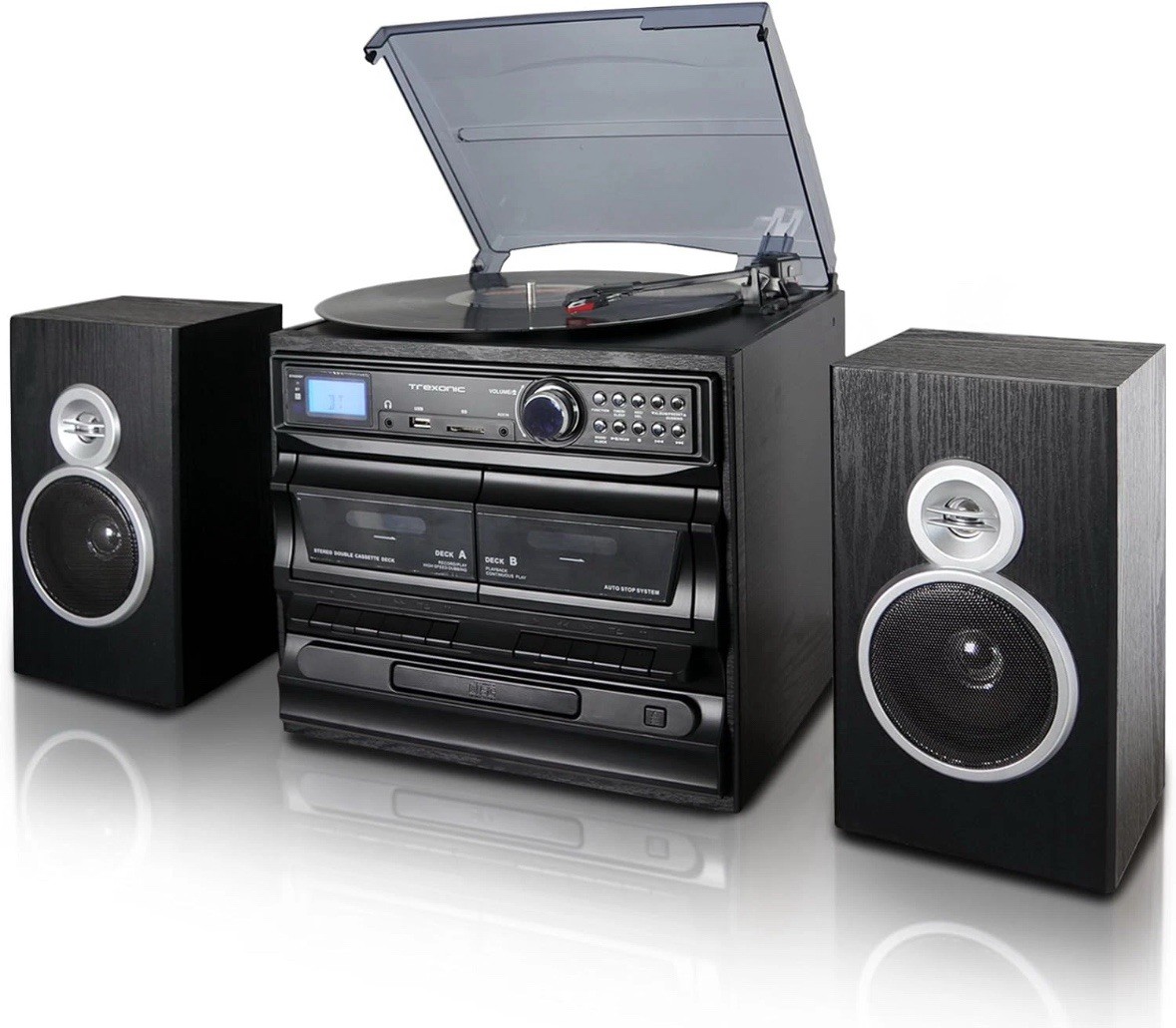 Trexonic TRX-11BS 3-speed Vinyl Turntable Home Stereo System