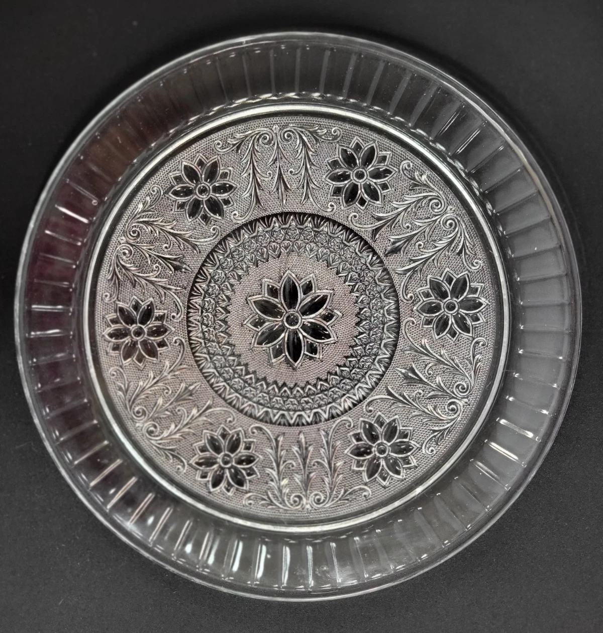 Vintage 13" Clear Pressed Indiana Glass Serving Plate Sandwich Torte Horderves