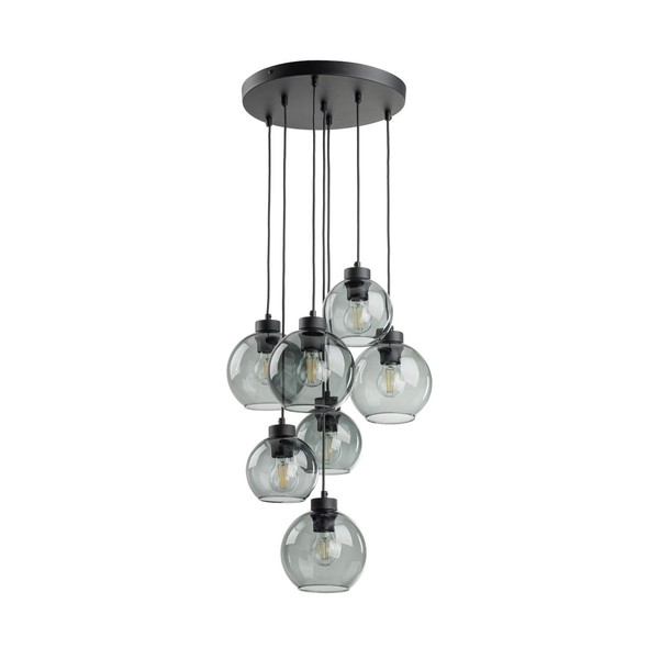 HäNgeleuchte Pendelleuchte Verstellbar H: Max. 140 Cm Metall Rauchglas 7X E27-image