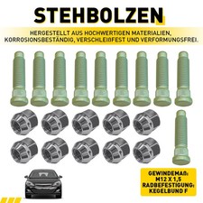 Für Opel ASTRA MOKKA ZAFIRA 9595179 09598799 Stehbolzen + Radmutter SATZ M12x1,5