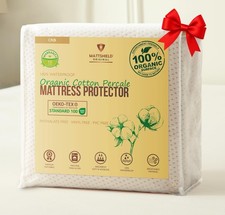 Crib Organic Cotton Percale Mattress Pad Protector   OCS Blended  Oeko-TE