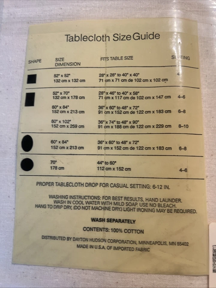 Vintage Furio Contemporary Bone Satin Stripe Fabric Tablecloth Oblong 60" x 104” - Image 2 of 4