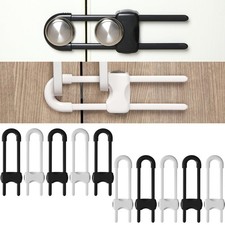 10 Pieces Cabinet Locks for Babies, U-Shaped Proofing Drawers Safety Child Lo...