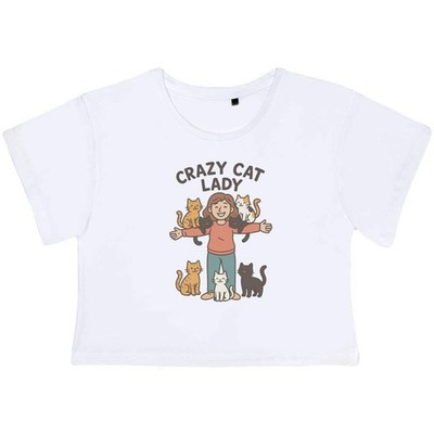 ''Crazy Cat Lady Feline Friends'' Damen Baumwolle Crop Tops (CO054898)
