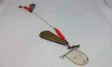 Vtg LUHR JENSEN FORD FENDER Brass/ Flor Orange 8" Trolling Pop gear Fishing Rig