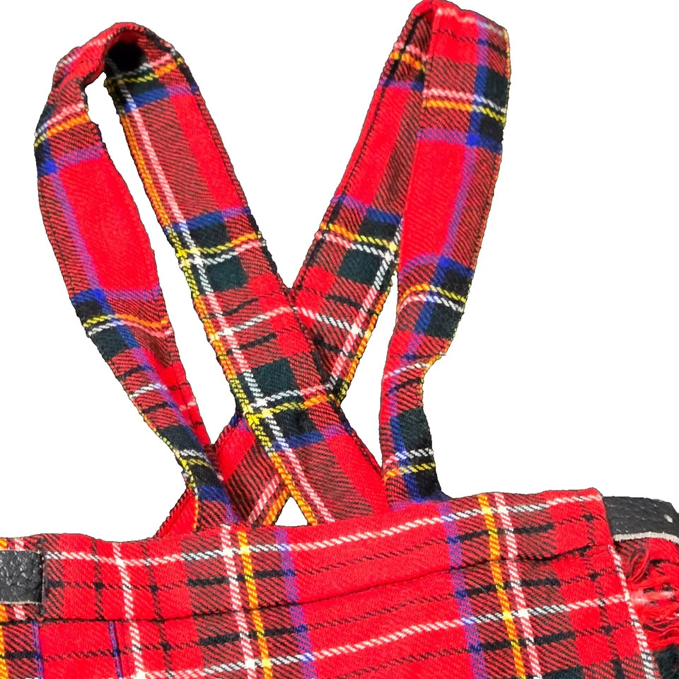Falda a Cuadros Roja Molino Lana Edimburgo De Colección Niñas Talla 2 Tirantes Tartán Foto 4 de 4