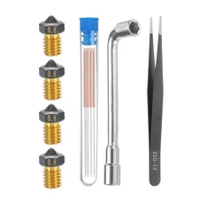 3D Nozzles Kit, 4pcs 3D Printer Brass Nozzles 0.8mm, Cleaning Needles