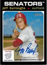 2020 Topps Heritage JEFF BURROUGHS Washington Senators AUTO Insert MINT