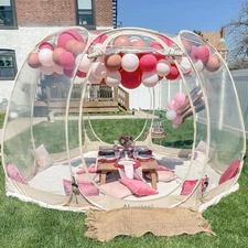 Screen Houses Pop-Up Outdoor Camping Tent, 540 Degree Fully Transparent Non Dead