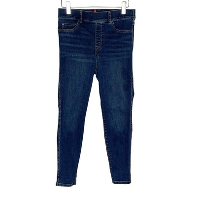 Spanx Womens Skinny Jeans Jeggings Blue Stretch Slimming Shaper Dark Wash L