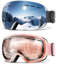 Qally Anti Fog Ski Goggles For Men Women Snow Goggles Uv Protection Snowboard