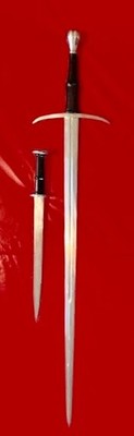 Hand and a Half Sword and Rondel Dagger Set  Scabbards Included