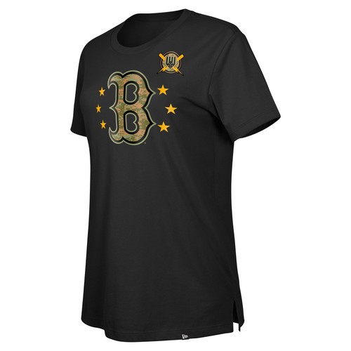 Women's New Era Black Boston Red Sox Armed Forces Day T-Shirt - 第 2/3 張圖片
